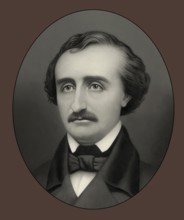 Portrait of Edgar Allan Poe, 1809 – 1849, American writer, digitally edited according to a