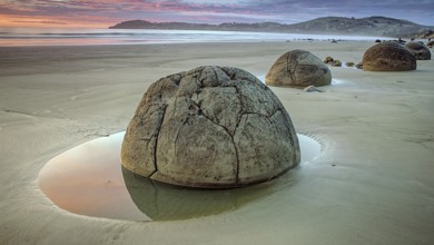 New Zealand, Moeraki Boulders, Otago, Moeraki, stone boulders, South Island, Neuseelamn
