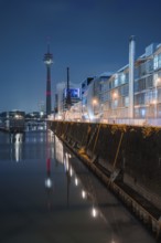 Rhine Tower by night, Düsseldorf, Germany