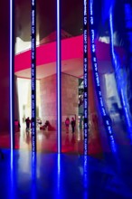 Guggenheim Museum, architect Frank Gehry, interior view, artist Jenny Holzer, Bilbao, Basque