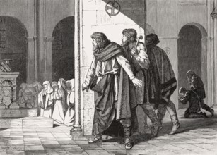 Henry the Fowler making a marriage proposal to Saint Matilda at Herford Abbey, 9th century