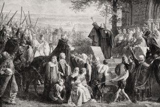 Pope preaching the Crusade, 11th Century