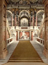 Staircase in the Museum of Art in Vienna, Austria, around 1890, Historic, digitally restored