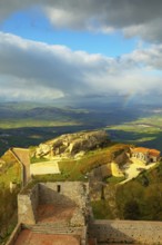 Rocca di Cerere and surrounding valley, elevated view, Enna, Siclly, Italy