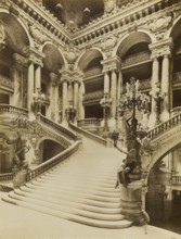 The Grand Staircase of the Opera, 9th arrondissement, 1880, Paris, France, Historic, digitally
