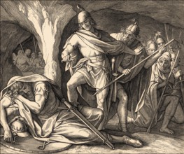 David Spares Saul's Life, Old Testament, by Julius Schnorr von Carolsfeld