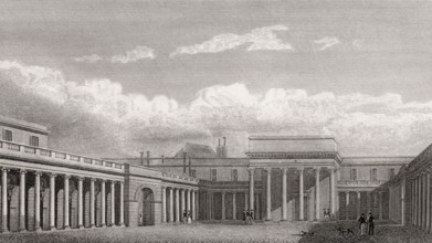 The Palais de la Légion d'honneur, Paris, antique steel engraved print, 1831