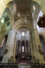 Ebreuil village, Saint-Leger benedictine abbey, abbey church from the 10th century, Allier