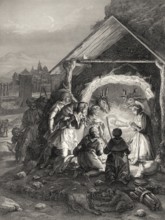 The Birth of Jesus Christ, 1853, Steel engraving digitally restored