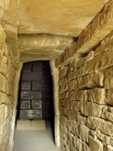 Etruscan tomb, reconstructed central pillar, tumulus, Tomba del Diavolino II, Devil II, excavations