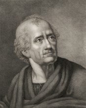 Portrait of Friedrich Gottlieb Klopstock, 1724, 1803, German poet, digitally edited