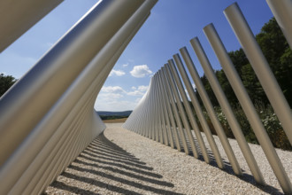 Art in public space, sculpture made of aluminum profile pipes by artist Martin Burchard, life's
