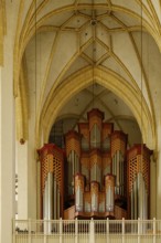Organ on the west gallery, interior photograph of the Church of Our Lady, or Cathedral of Our Lady,