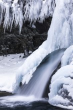 Frozen waterfall, Skutafoss, Sudausturland, Iceland