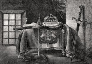 The room of the Imperial Regalia, Edinburgh castle, Scotland, 19th century