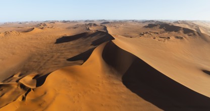 Aerial view, Dramatic sand dunes in the Namib Desert, Namib Naukluft Park, Namibia