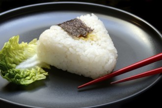 Onigiri, Japanese rice on plate, rice balls