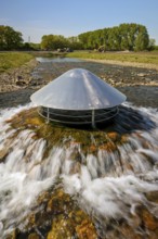 Haltern, North Rhine-Westphalia, Germany, flood protection on the River Lippe. Groundwater from the