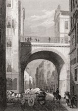 South Bridge, from the Cowgate, Edinburgh, Scotland, 19th century, from Modern Athens by Th. H.