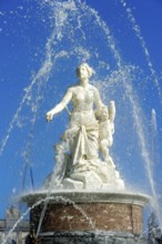 Marble statue of the goddess Latona with children Diana and Apollo, Latona Fountain, Latona