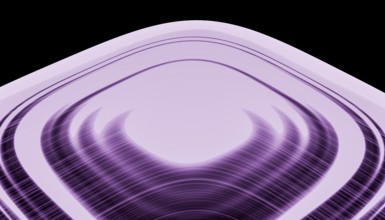 A digital 3D render depicting a swirling purple hologram with dynamic waves, creating an illusion