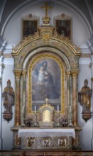 Interior view of the main altar, St. Anthony's Church, Ortisei, Val Gardena, South Tyrol, Italy