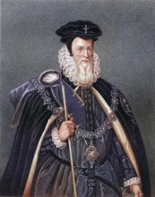 William Cecil 1st Baron of Burghley, 1520-1598, English statesman. From the book Lodges British