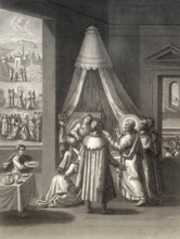 Raising of the dead, the daughter of Jairus, New Testament, 1853, digitally restored