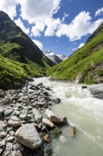Isel mountain stream in the Umbaltal valley, Venediger Group, Hohe Tauern National Park, East