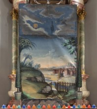 Culisse on the high altar during Lent, Church of St Peter and Pau, Telfs, Bezrk, Innsbruck, Austria