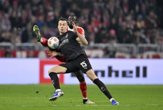 Tackle, action Haris Tabakovic Borussia Mönchengladbach BMG (15) against Dayot Upamecano FC Bayern