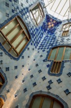 Interior of Casa Batllo modernism design by Antoni Gaudi, old town, barcelona, spain