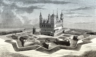 Kronborg castle, Helsingør, Zealand, Denmark, 19th Century