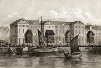 Der Zollhafen von London, England, 17. Jahrhundert