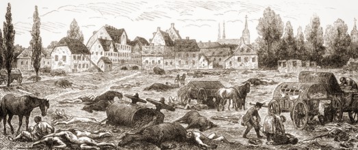 The Hallische Tor or gate, Leipzig, 1813, Battle of the Nations, German Wars of Liberation