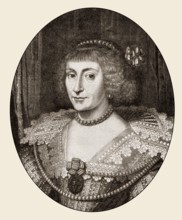 Elizabeth Stuart, the Winter Queen, 1596 - 1662, as the wife of Frederick V, Elector Palatine,