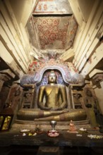 Seated Buddha in the Gadaladeniya Temple, Pilimathalawa, Kandy, Central Province, Sri Lanka