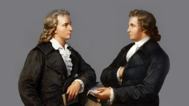 Johann Wolfgang von Goethe, 1749 - 1832, and Johann Christoph Friedrich von Schiller, 1759-1805,