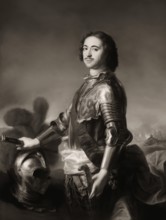 Portrait of Peter the Great, Peter I or Pyotr Alexeyevich Romanov, 1672-1725, Emperor of the