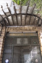Cairo, Egypt. April 3rd 2025. The closed entrance door to the historic Windsor Hotel, A colonial