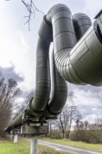Iqony district heating pipes in Gelsenkirchen, U-shaped expansion bend for length compensation