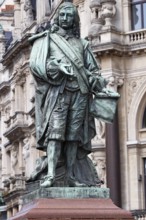 Statue by David Teniers the Younger, Flemish painter, Antwerp, Flanders, Belgium