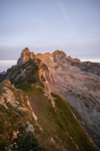 Mountains at sunrise, Säntis, Appenzell Ausserrhoden, Appenzell Alps, Switzerland