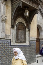 Alley in the old town, Souk, Fez El Bali, Medina, UNESCO World Heritage Site, Fez, Morocco