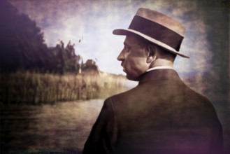 Portrait of Rainer Maria Rilke, 1875 – 1926, Austrian poet and novelist, digitally edited