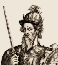 William I, ca. 1028, 1087, known as William the Conqueror, the first Norman King of England