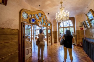 Interior of Casa Batllo modernism design by Antoni Gaudi, old town, barcelona, spain