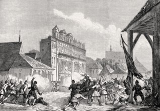 Polish insurgents taking over the town of Kazimierz, historical district of Kraków and Kraków Old