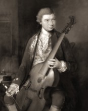 Carl Friedrich Abel, 1723? – 1787, German composer, digitally edited according to a painting by