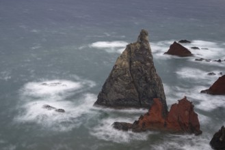 Rock formations in the Atlantic Ocean, volcanic peninsula, Ponta de São Lourenço, Ponta de Sao